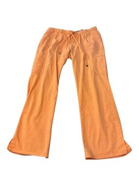 Orange Drawstring Casual Men's Pants